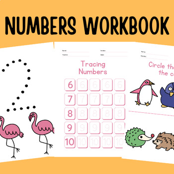 Preview of Includes math worksheets for kindergarten and up.| PDF set for pre