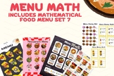 Includes mathematical food menu Set 7