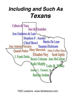 Preview of Including and Such As Texan Biographies