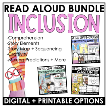Preview of Inclusion SEL Bundle Read Aloud Activity + Digital Google Slides™ | Retell Craft