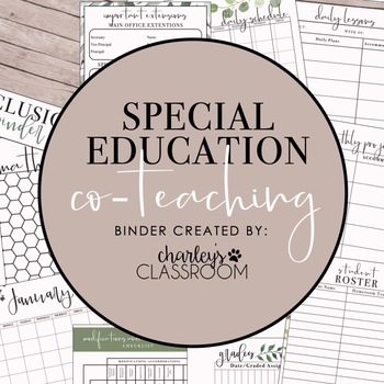 Preview of Inclusion Teacher Binder (Modern Farmhouse) | For Co-Teaching Special Education