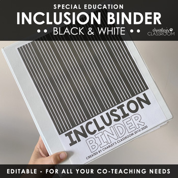 Preview of Inclusion Teacher Binder (Black & White) | for Co-Teaching Special Education