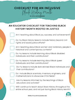 Preview of Inclusive Black History Month Checklist
