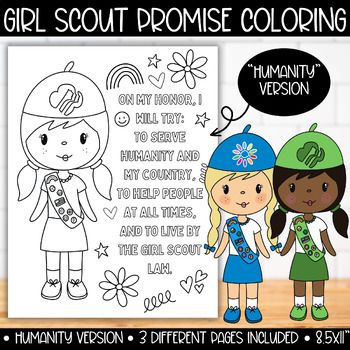 Inclusive Girl Scout Promise Coloring Page Poster, Girl Scout Promise ...