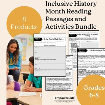 Preview of Inclusive History Month Reading Passages and Activities Bundle
