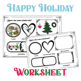 Inclusive Holiday coloring / drawing Worksheet