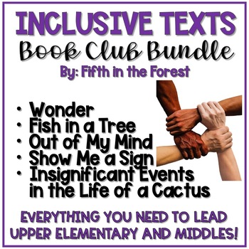 Preview of Inclusive Texts Book Club Bundle for upper elementary and middles