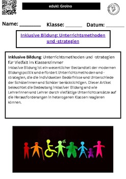 Preview of Inclusive education Teaching methods and strategies (in Germany)