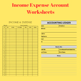 Income Expense Account Worksheets 6x9 ,8.5x11