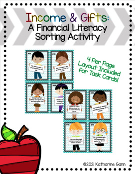 Income & Gifts - Editable Financial Literacy Sort + Task Cards for ...