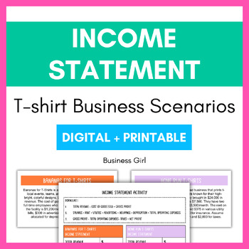 Preview of Income Statement Activity with T-Shirt Business Scenarios