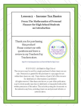 Preview of Income Tax Basics