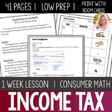 Income Tax Lesson Unit Consumer Math Life Skills Special E