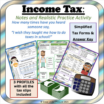 Preview of Income Tax Activity- Personal Finance Worksheets: Practice Doing Realistic Taxes