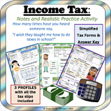 Income Tax Activity- Personal Finance Worksheets: Practice