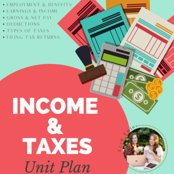 Preview of Income & Taxes Unit Plan- Personal Finance Edition