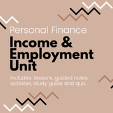 Income and Employment Unit: Personal Finance