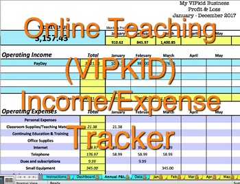 Preview of Income and Expense Tracker for online ESL Teaching (VIPKID)