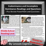 Incomplete and Codominance Readings and Questions