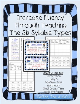 Preview of Increase Fluency and Decoding with the Six Syllable Types