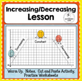 Increasing Decreasing Intervals of Functions Lesson Worksheets