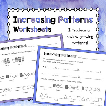 Preview of Increasing/Growing Pattern Worksheets!