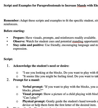 Preview of Increasing MANDS in the ELEMENTARY classroom