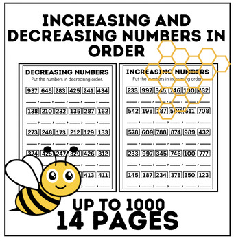 Preview of Increasing and Decreasing Numbers in Order Up to 1000 | 14 Worksheets