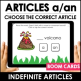 Indefinite Articles A or AN ? Grammar Boom Cards for Dista
