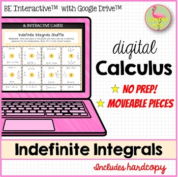 Preview of Calculus Indefinite Integrals Activity for Google Slides™ Distance Learning