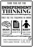 Indepedent Thinking Poster/Anchor Chart