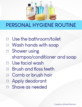 Preview of Life Skills Check List -visual checklist for Personal Hygiene Routine*