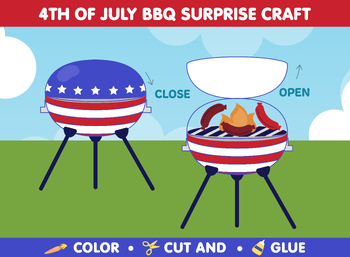 Preview of Independence Day : 4th of July BBQ Surprise Craft Activity for Kids!