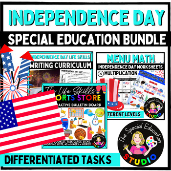 Preview of Independence Day ACTIVITIES BUNDLE Special Education LIFE SKILLS 4th July