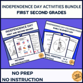 Independence Day Activities Puzzles Coloring Bundle for Fi