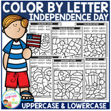 Independence Day Color by Letter Recognition Alphabet Worksheets