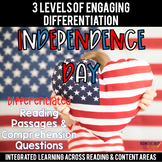 Independence Day Differentiated Reading Passages & Questions