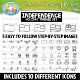 Independence Day Directed Drawing Images Clipart Set {Zip-