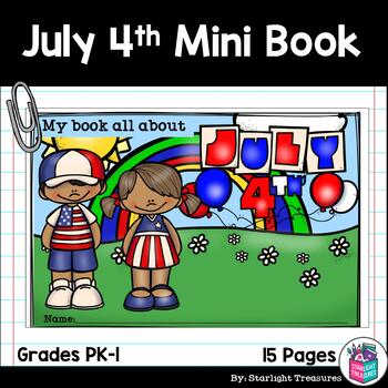 Preview of Independence Day Mini Book for Early Readers: July 4th