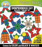 Independence Day Puzzle Pattern Blocks Clipart {Zip-A-Dee-