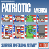 Memorial Day Surprise Cards -  American Flag Coloring Disp