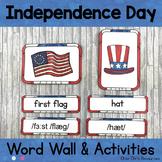 Independence Day Word Wall Words and Activities