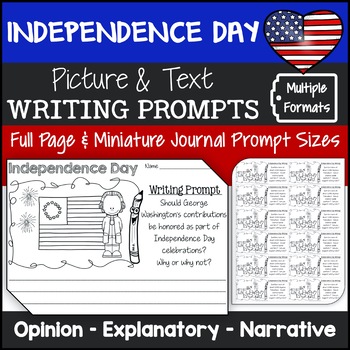 Preview of Independence Day Writing Prompts (Opinion, Explanatory, Narrative)