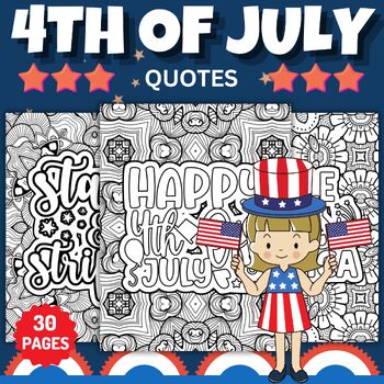 Preview of Independence day Quotes Mandala Coloring Pages Sheets - Fun 4th July Activities