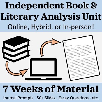 Preview of Independent Book Unit & Literary Analysis Essay – Online, Hybrid, or In-Person!