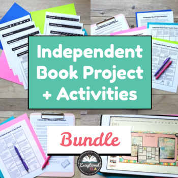 Preview of Independent Book Project + Activities Bundle - Choice reading boards and more