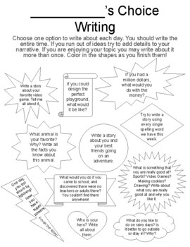 Independent Choice Writing by Alyssa Ditton | TPT