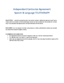 Independent Contract for speech & language teletherapy