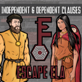 Independent & Dependent Clauses Escape Room Activity - Pri