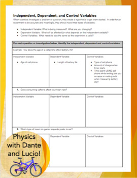 Preview of Independent, Dependent & Control Variable Practice